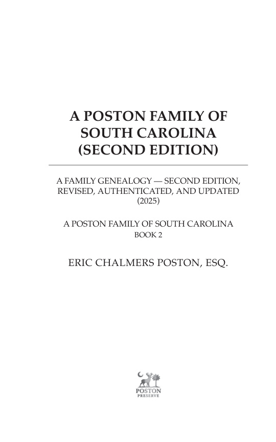 Cover of A Poston Family Of South Carolina (Second Edition)